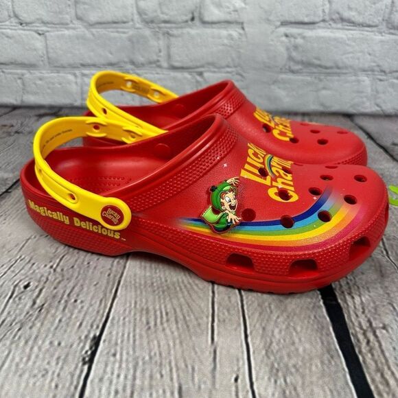 Lucky Charms Classic Crocs Limited Edition Unisex Red Rainbow M10/W12 NWT - Picture 3 of 7